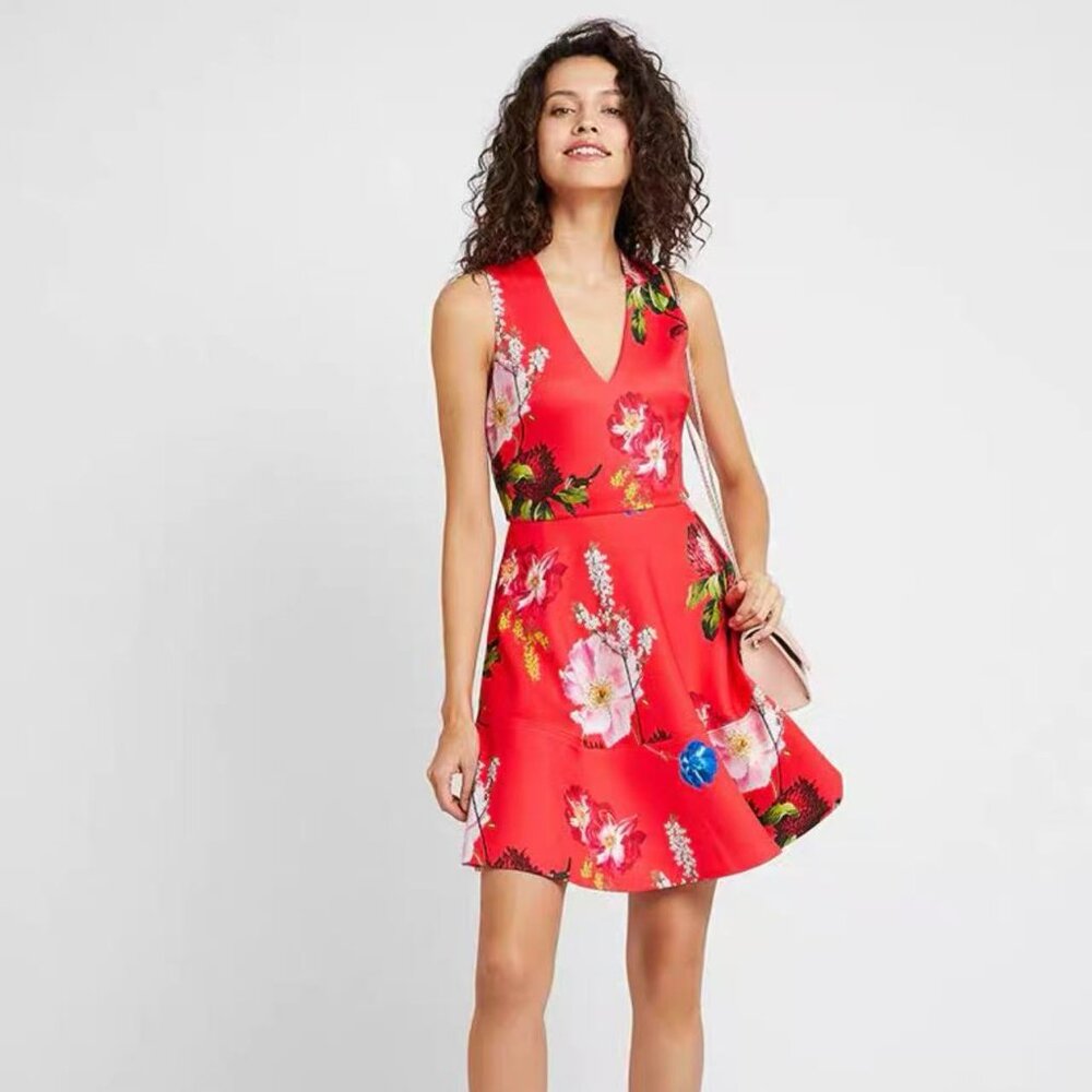 Ted Baker red sleeveless dress size 2